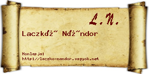 Laczkó Nándor névjegykártya